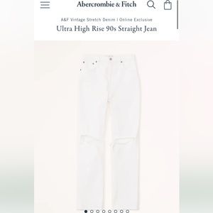 Abercrombie 90s straight leg white jeans